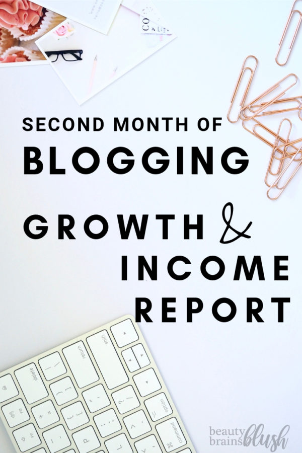 Second Month Blog Growth Report - BeautyBrainsBlush