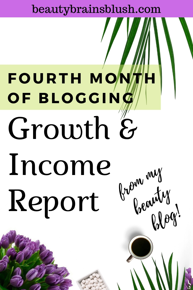 My fourth month of blogging growth and income report! I can't believe I've already been blogging for 1/3 of a year, and I'm so excited with this month's growth. Check it out!